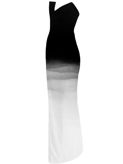 MADE TO ORDER | Ashen Ridge Asymmetrical Dress Hand-Painted 2025