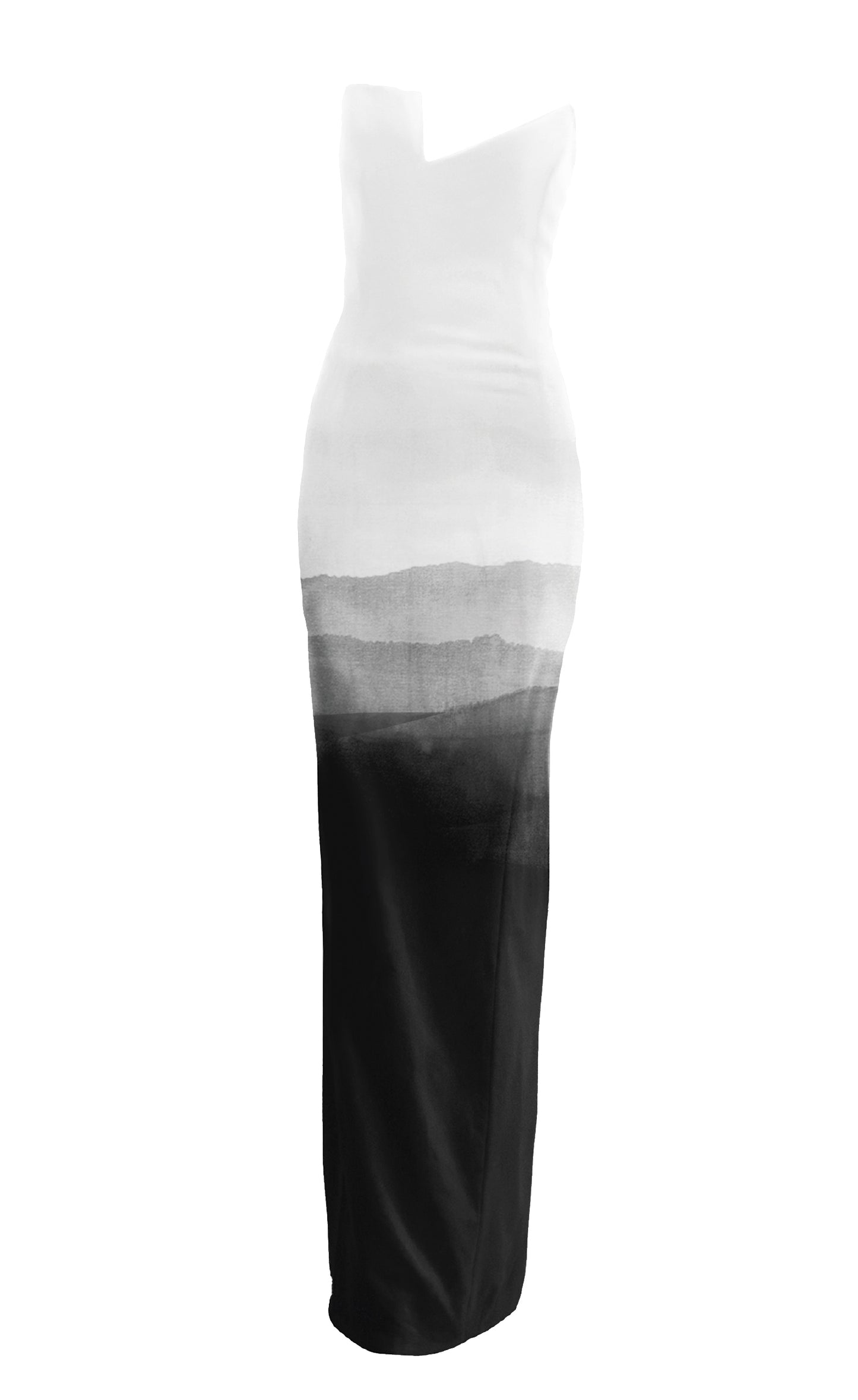 MADE TO ORDER | Ashen Ridge Asymmetrical Dress Hand-Painted 2025