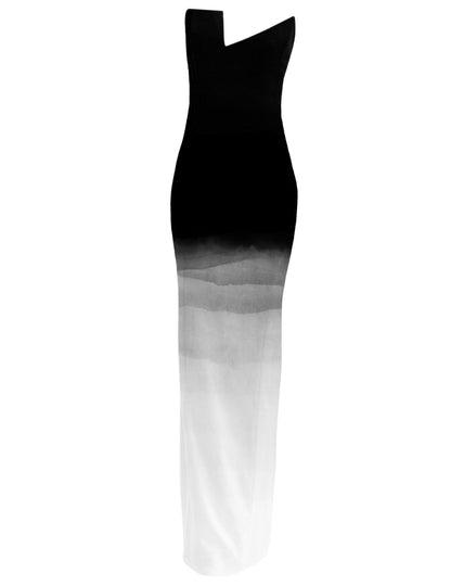 MADE TO ORDER | Ashen Ridge Asymmetrical Dress Hand-Painted 2025
