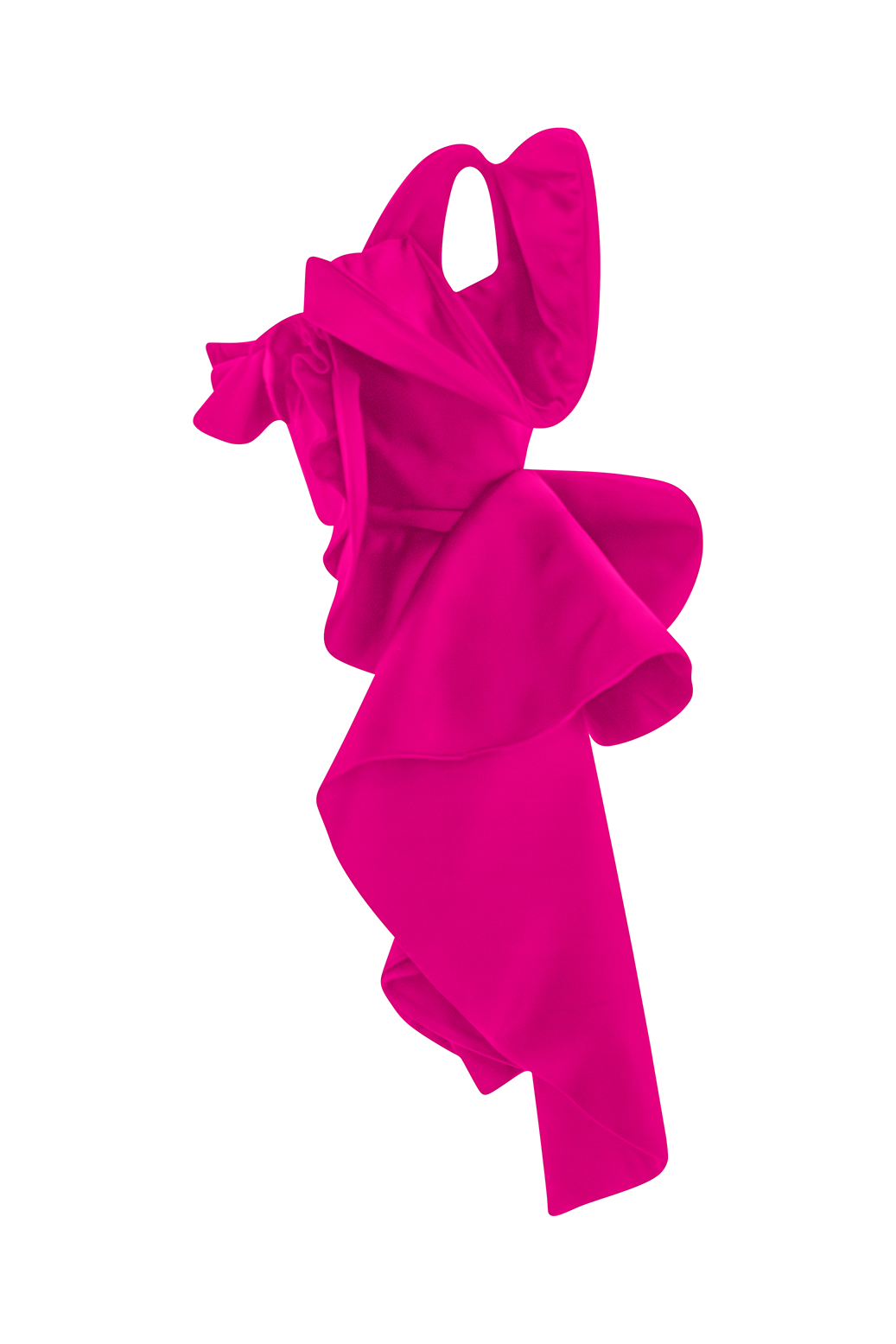 Versatile Hot Pink Top for Special Events The Sculpted Orchid top offers versatile styling with its asymmetrical neckline, perfect for both on and off-shoulder looks at galas and weddings.
