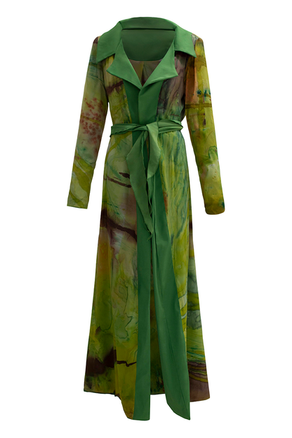MADE TO ORDER | Hand-Painted Reversible Multiway Wearable Art Trench Coat 2025